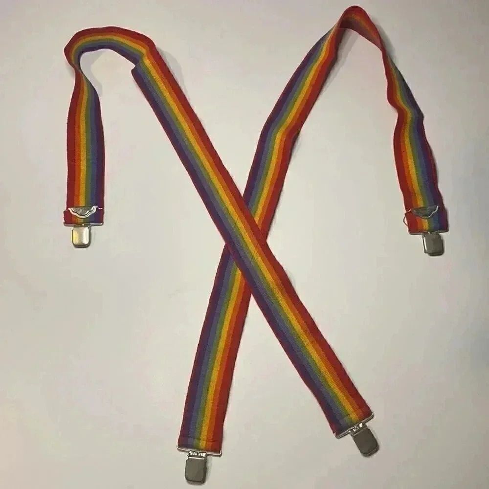 Vintage 70s Rainbow Adjustable Suspenders